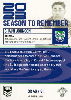 2024 NRL Traders Titanium - 2023 Season To Remember #SR46 Shaun Johnson Back